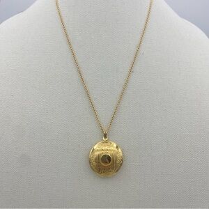 Monet Gold tone Round Locket Necklace